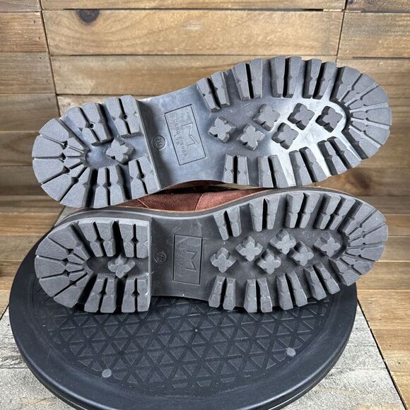 Marc Fisher LTD Lizzie Womens 7 Red Suede Leather Lace Up Fur Trim Ankle Boot - Picture 10 of 11